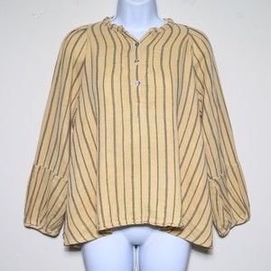 $265 PIETSIE - 100% Cotton Multi Stripe Atlin Shirt Top - Women's Medium NEW 🔥